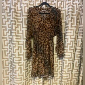 Cheetah print midi dress.